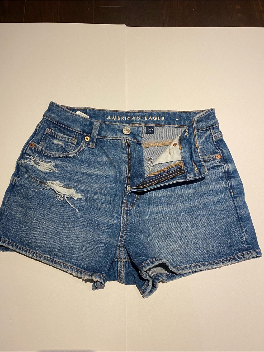American Eagle Outfitters Blue Distressed Denim Cutoff Shorts